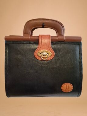 Vintage E Collection Elka Brand Leather Structured Handbag